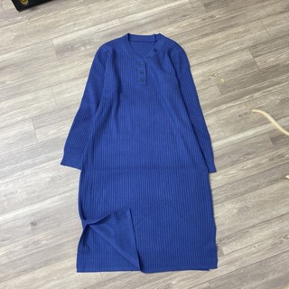 50-85kg Váy Len cúc Cổ sẻ - Đầm Bầu Mùa Đông