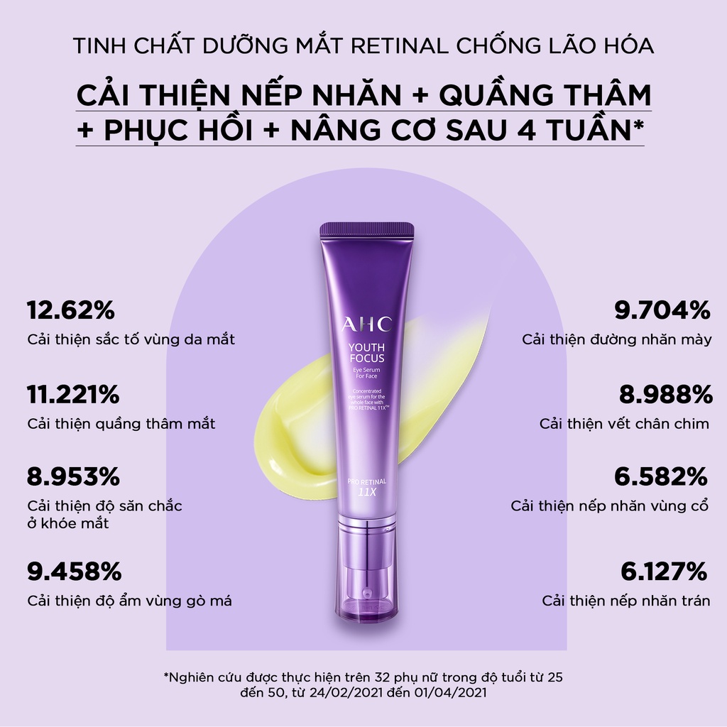 Tinh Chất Chống Lão Hóa 2 Trong 1 Cho Mắt Và Mặt - AHC Youth Focus Eye Serum For Face 30 ml