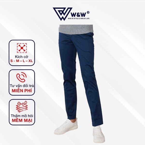 Quần Kaki Nam W&W Dáng Regular Dễ Mặc, Chất Liệu Cotton Thấm Hút Mồ Hôi, Thoáng Mát Khi Mặc WKP17