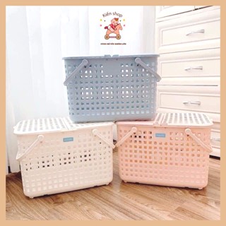  Giỏ xách quai giữa đựng quần áo giỏ đi sinh Hokori Việt Nhật đựng đồ đi sinh có nắp nhựa cho mẹ và bé Kiến Baby Store 