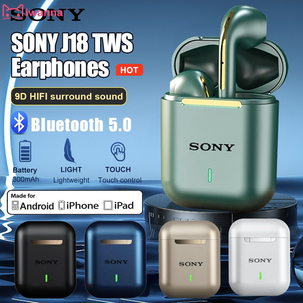 Chất Lượng Cao Sony J18 Tws Tai Nghe Không Dây Bluetooth 5.0 Thể Thao Tai Nghe Stereo Thể Thao Chơi Game Tai Nghe Nhét Tai Có Mic VN