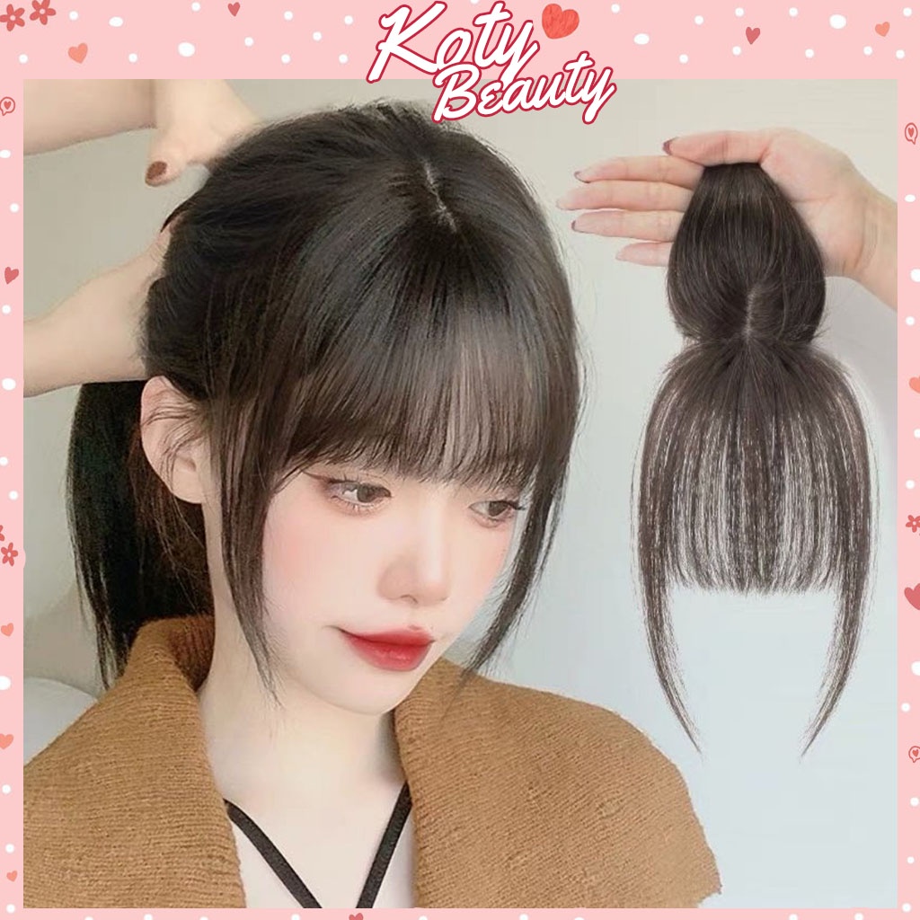 Tóc giả mái hói 3d tóc thật 100% có rãnh da đầu 25cm TG211