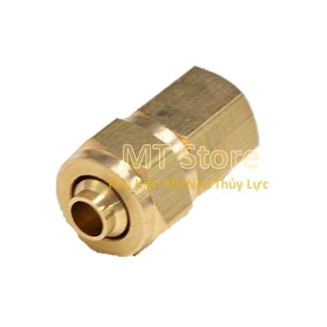 Nối 2 đầu Ống Cam - Nối siết ống khí nén 6-8-10-12 - Ren Trong 13mm - 17mm - 21mm