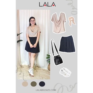 Bigsize công sở - set áo cổ thụng và váy quần xếp ly 1 bên