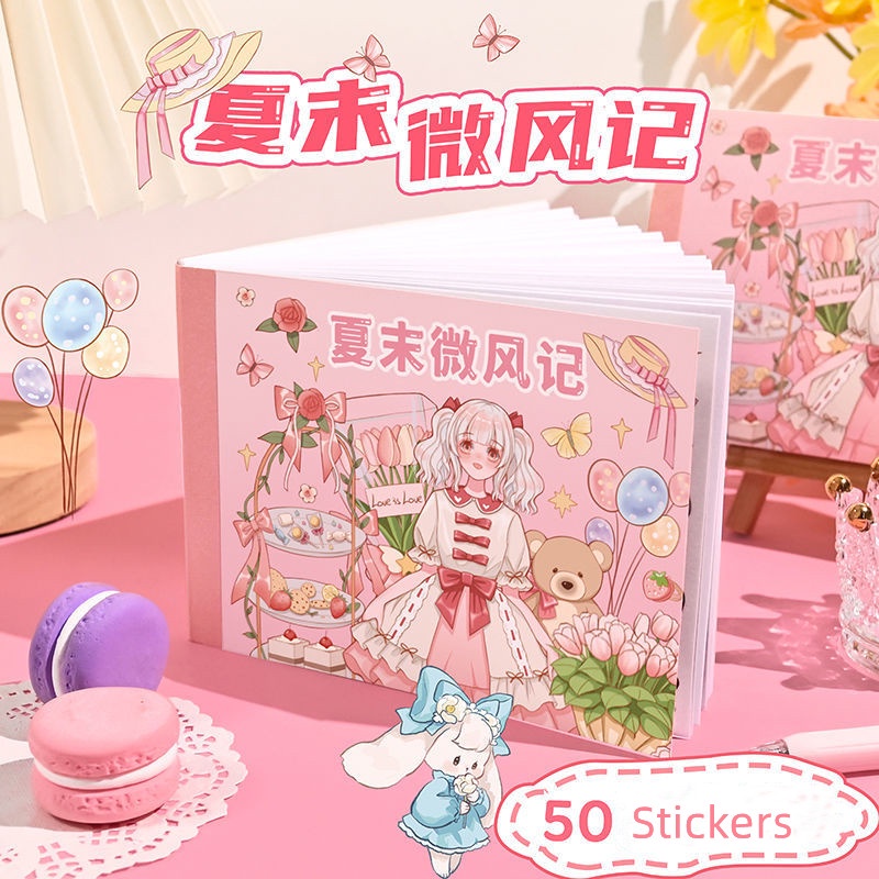 StickerTrang Trí Sổ 50 Tấm Hộp Sticker Hình Dan Sticker Dễ Thương Sitker Cute Sticker Decor Hình Dán Công Chúa