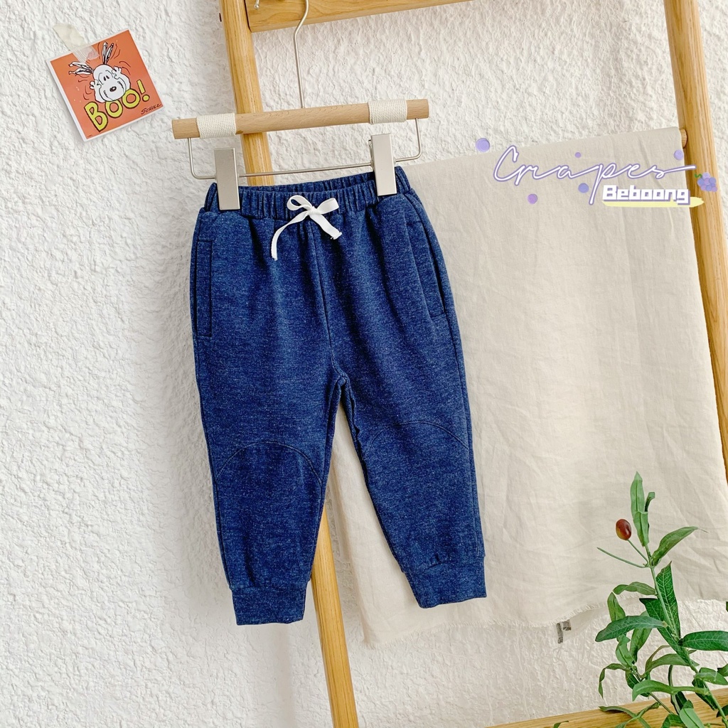 Quần Dài Jogger Bé Trai Siêu Ngầu Beboong Chất Nỉ Da Cá cho Bé Trai từ 8-25 KG