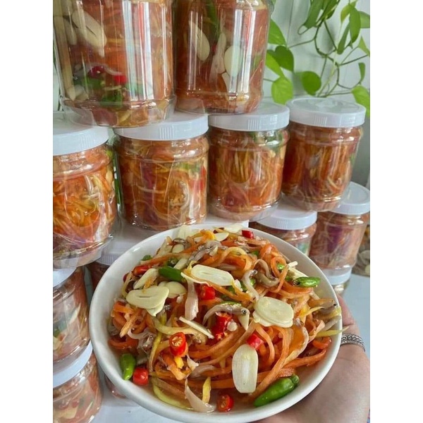 85k hủ 800gr Mắm Cá Cơm Đu Đủ