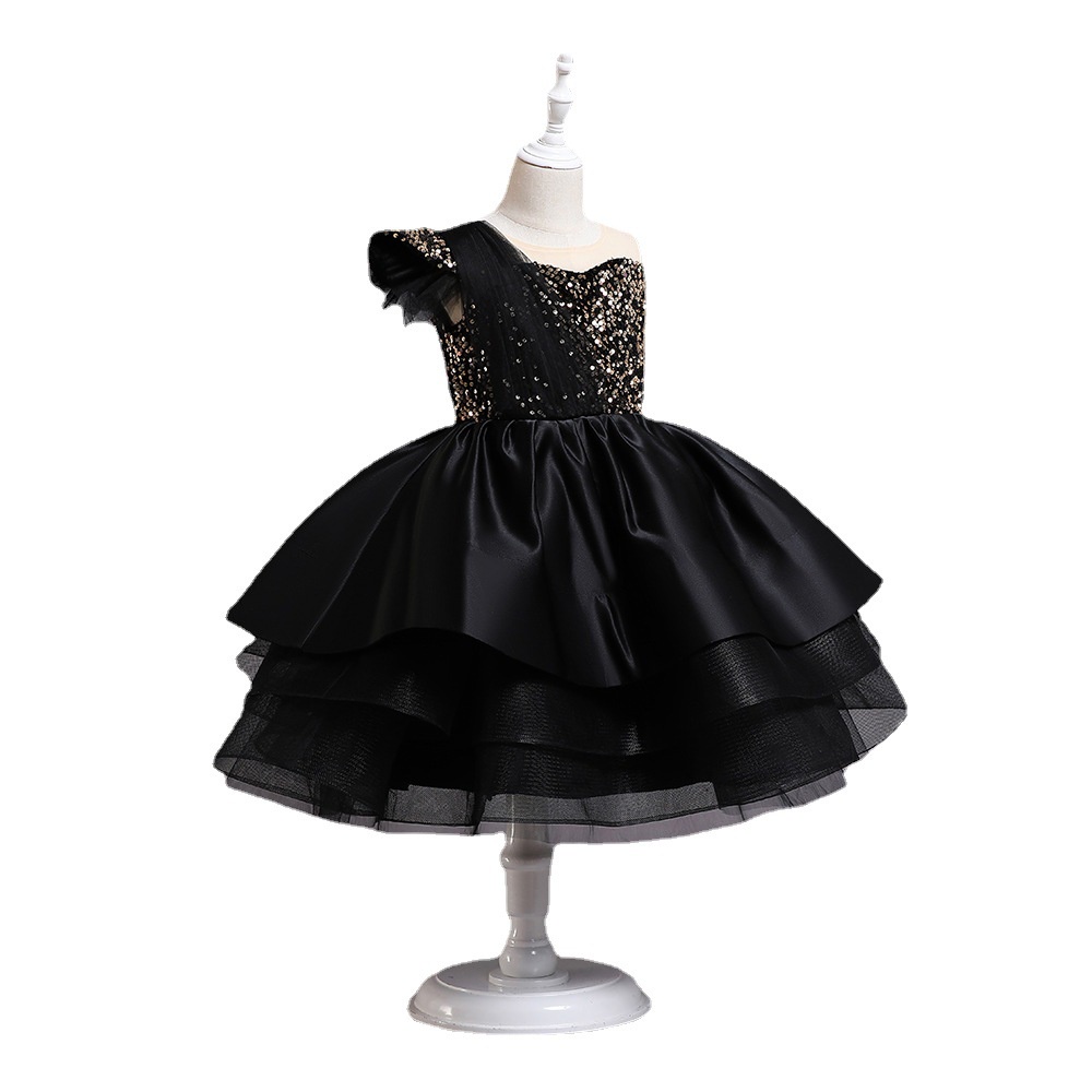 Đầm Công Chúa Pettiskirt Đính Kim Sa Biểu Diễn Piano Cho Bé Gái