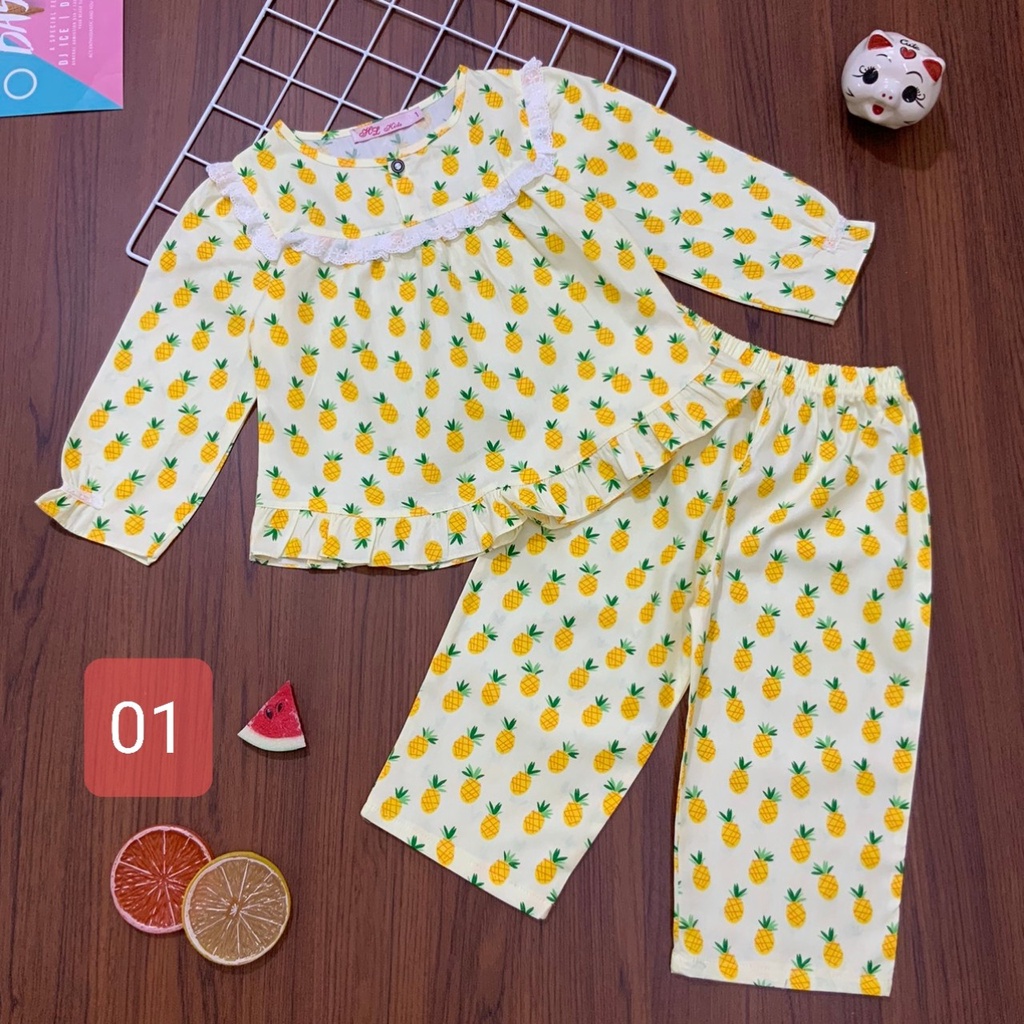 Kate lụa dài tay bé gái 10-34kg nhiều hình xinh