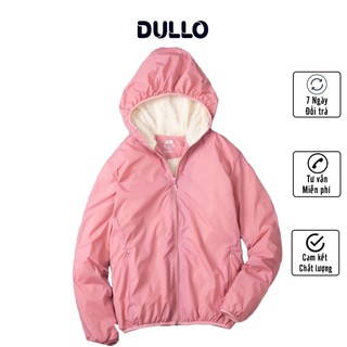 Áo khoác gió nữ lót lông DULLO mã D288 chất vải gió tráng bạc chống nước ấm áp, dày dặn