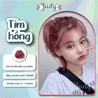 Thuốc nhuộm tóc màu Tím hồng + tặng kèm oxy trợ nhuộm |Judyhairs tự nhuộm tóc tại nhà dễ dàng