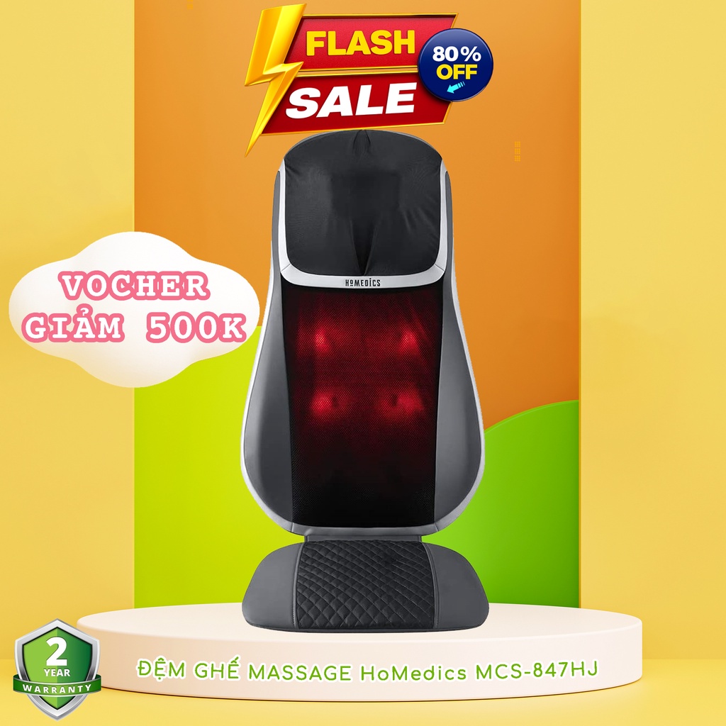 Đệm ghế massage Shiatsu TruTouch HoMedics MCS-847HJ nhiệt hồng ngoại kèm Tapping Nhập khẩu chính hãng - Bảo hành 2 năm