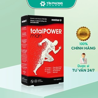 Tăng Cường Sinh Lực Nam TotalPower Man Cung Cấp Các Vitamin Và Khoáng Chất Bồi Bổ Cơ Thể Hộp 30 Viên TTP022