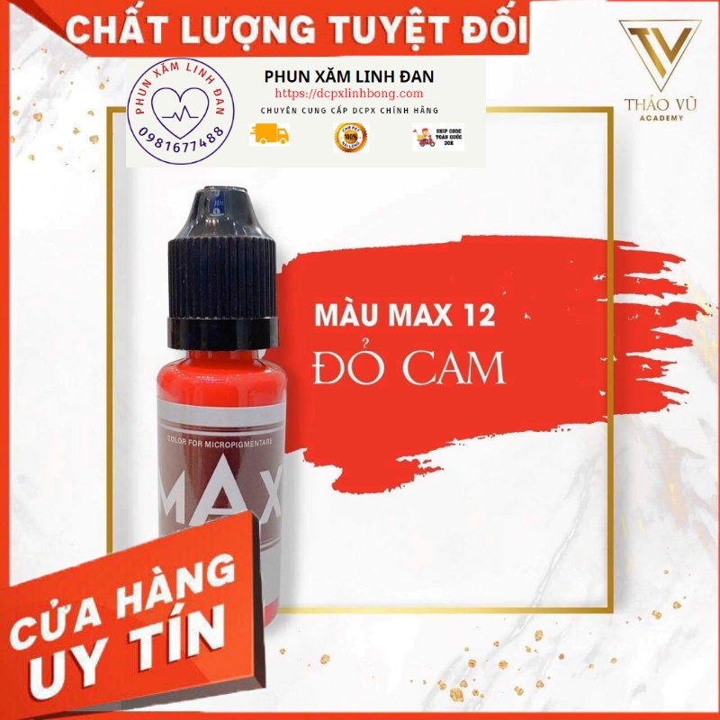 Mực MAX Phun Xăm Hữu Cơ  Siêu Bám 👄Môi 12ML 👍 Mày 18ML 👍Chính Hãng