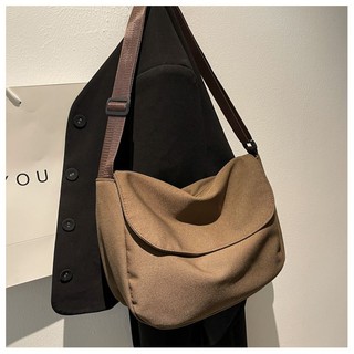 Túi đeo chéo vải canvas màu sắc đơn giản sức chứa lớn
