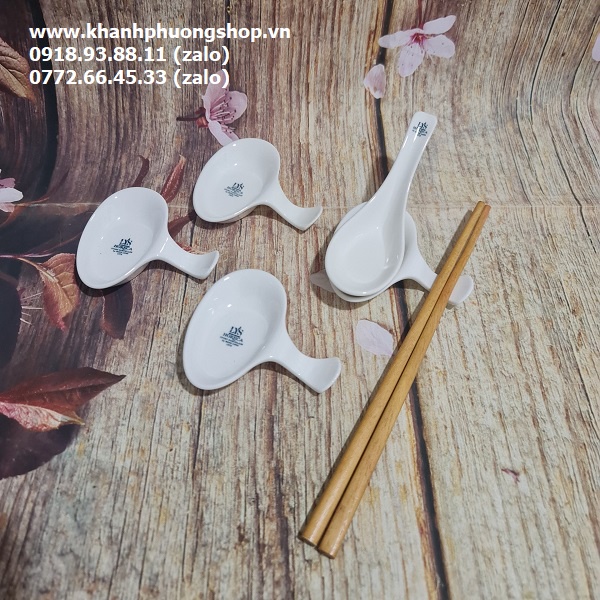 Đồ Gác Muỗng Đũa Đuôi Cá Sứ Minh Long - Đồ Gác Muỗng Đũa Sứ Minh Long