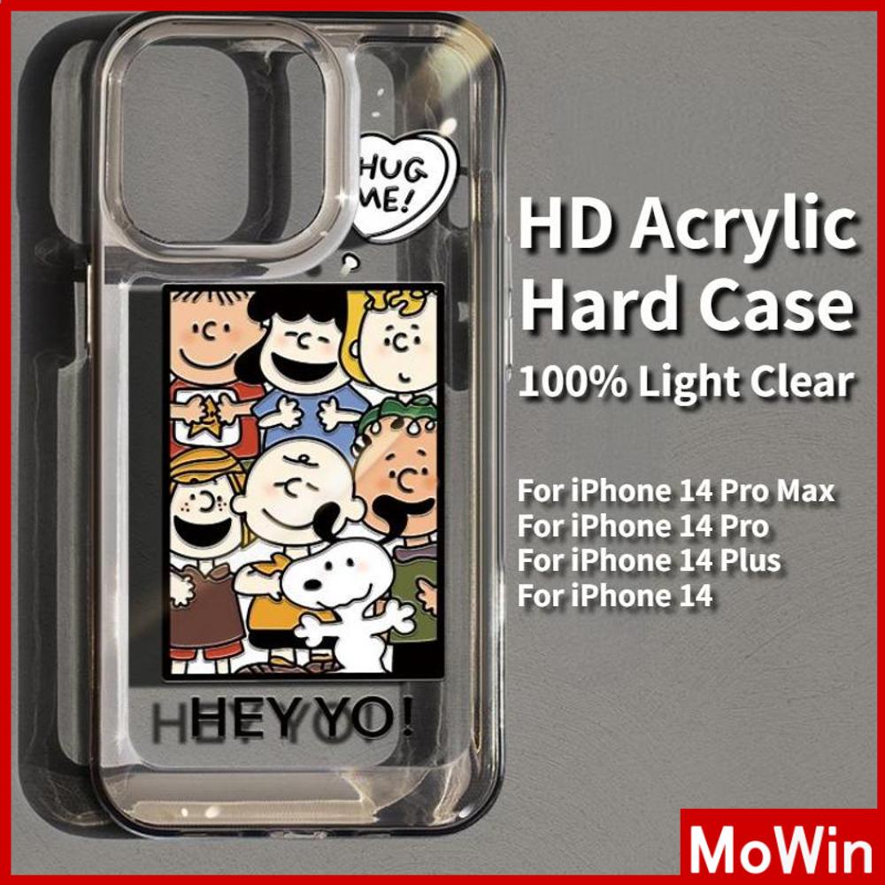 Ốp điện thoại acrylic HD nút kim loại in hoạt hình thích hợp cho iPhone 14 Plus 13 Pro Max 12 Pro Max 11 XR 7Plus