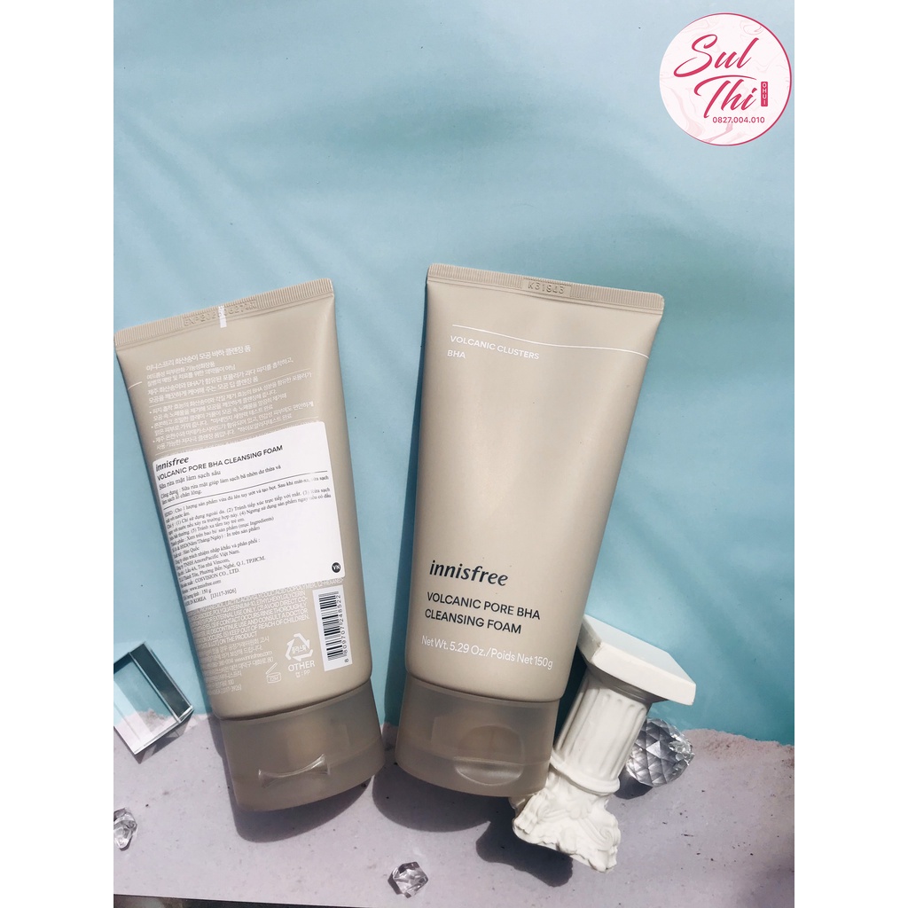 Sữa rửa mặt sạch sâu đá tro núi lửa innisfree Volcanic Pore BHA Cleansing Foam 150 g