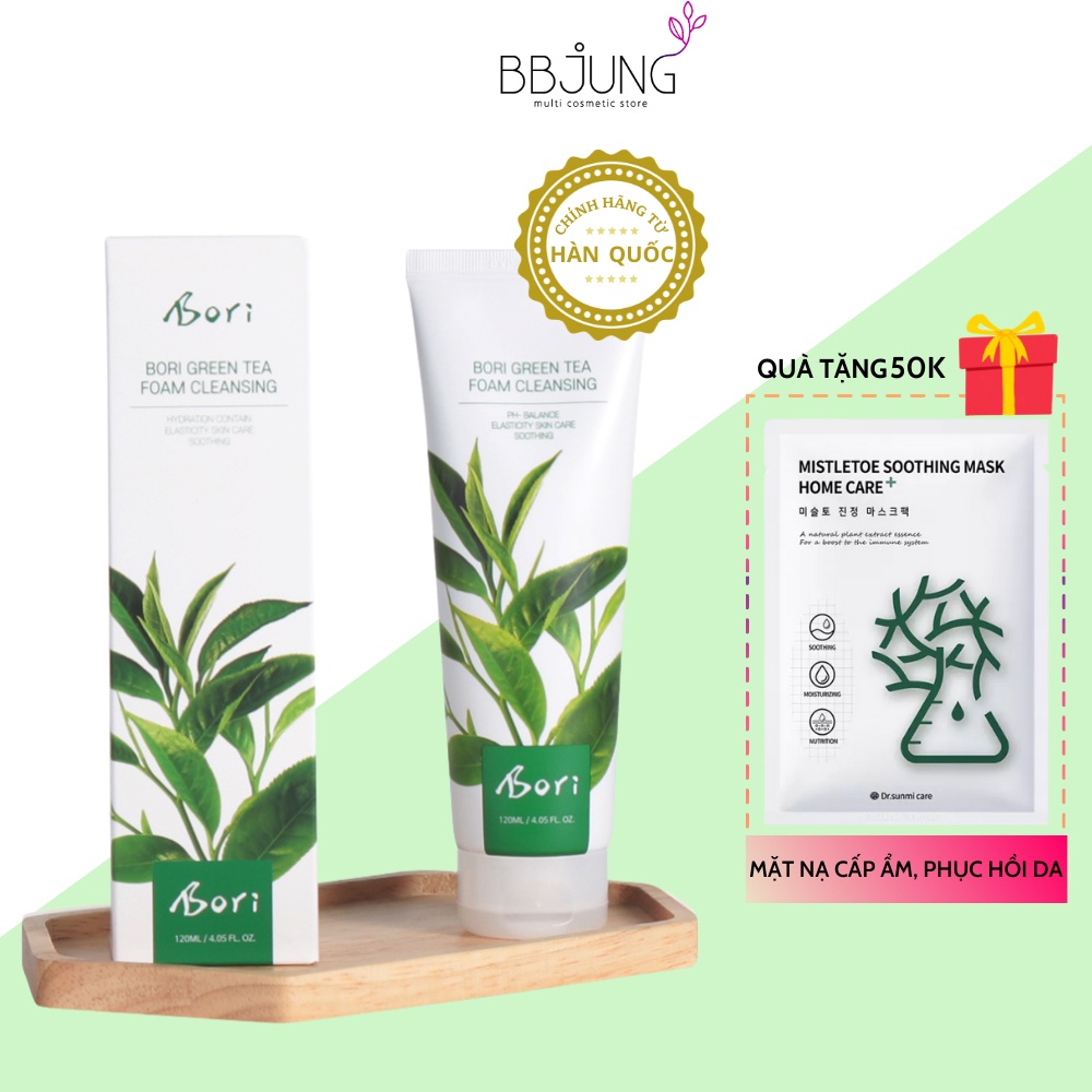 Sữa Rửa Mặt Chiết Xuất Trà Xanh Kiểm Soát Bã Nhờn, Ngừa Mụn - Bori Green Tea Foam Cleansing 120ml