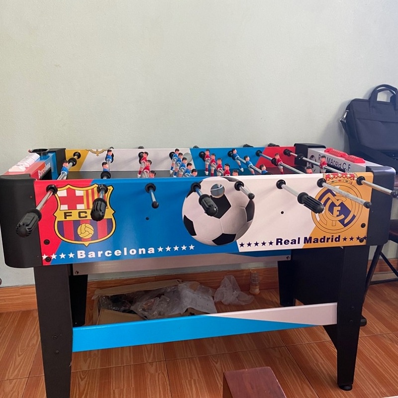 Bàn Bi Lắc Bóng Đá Cỡ Lớn 1,2m, Banh Bàn Foosball Mini Real Barca 1m2 Thi Đấu Cho Gia Đình, Văn Phòng, Kinh Doanh Hanana
