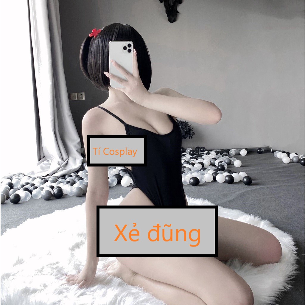 Đồ Ngủ Sexy Áo Bodysuit 2 Dây Mỏng Xẻ Đũng Khiêu Gợi