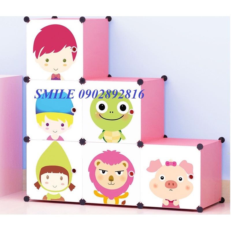 [NỘI THẤT] TỦ NHỰA LẮP GHÉP THÔNG MINH 6 Ô HÌNH BẬC THANG, ĐỰNG QUẦN ÁO ĐẸP MẮT