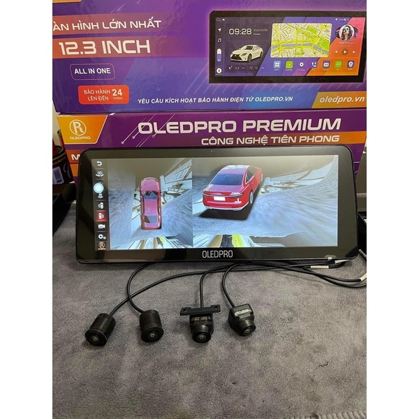 Màn Hình Android OLEDPRO Premium 12.3 inch liền cam 360 New 2022 Chính hãng