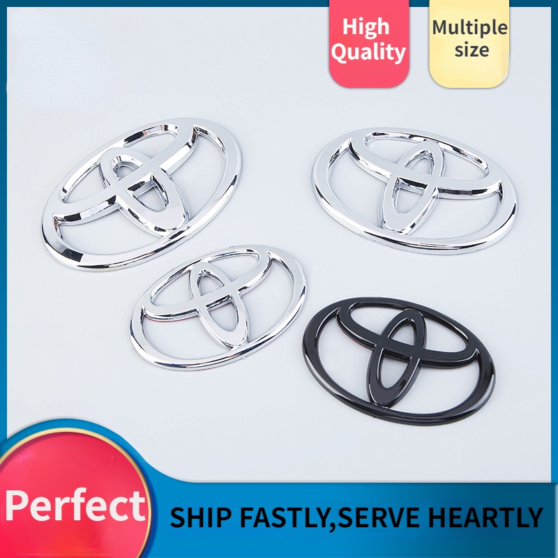Logo Dán Trang Trí Thân Xe Hơi Toyota ABS Mạ Điện Màu Trắng Đen