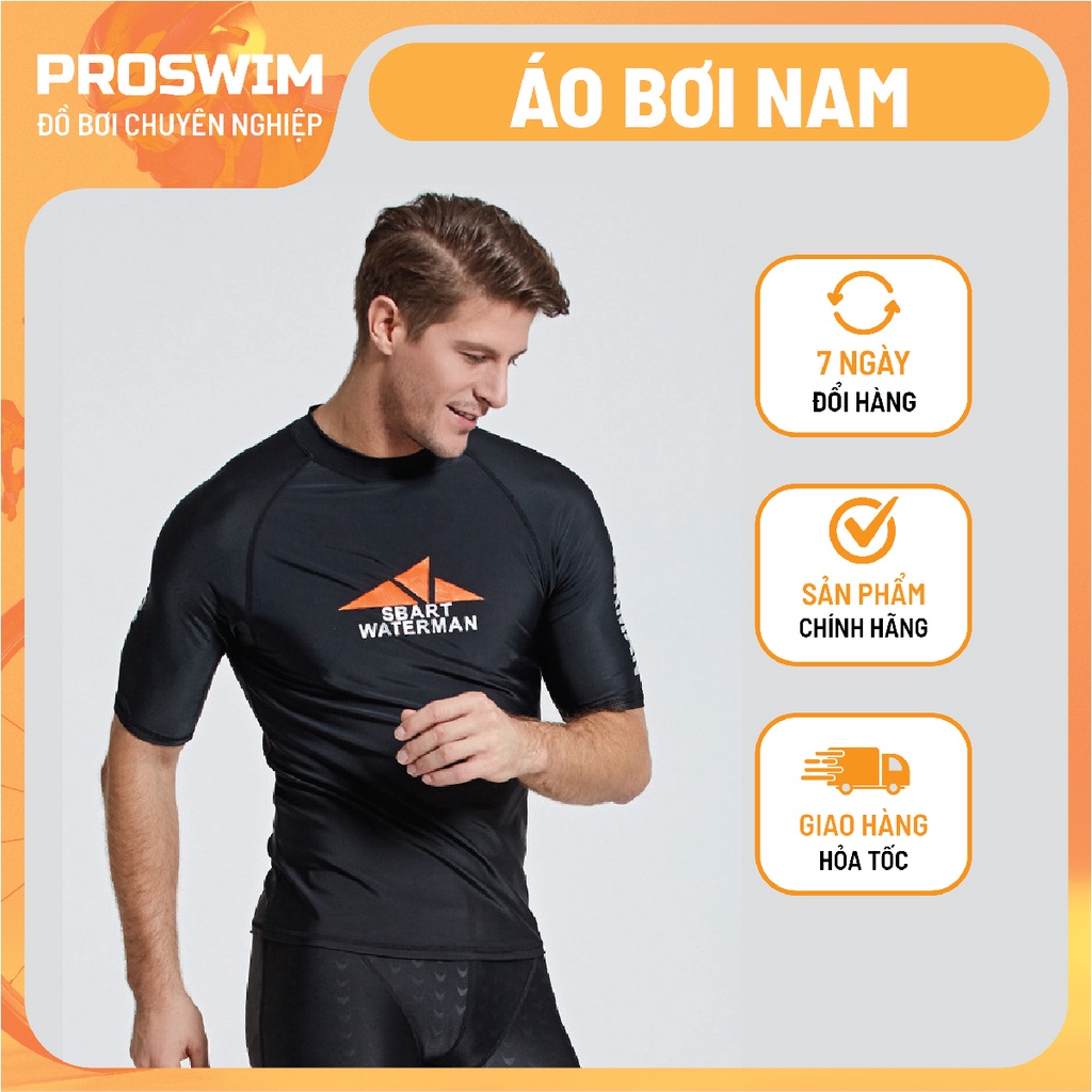 Áo Bơi Cộc Tay Nam SBART Chống Nắng Chống UV