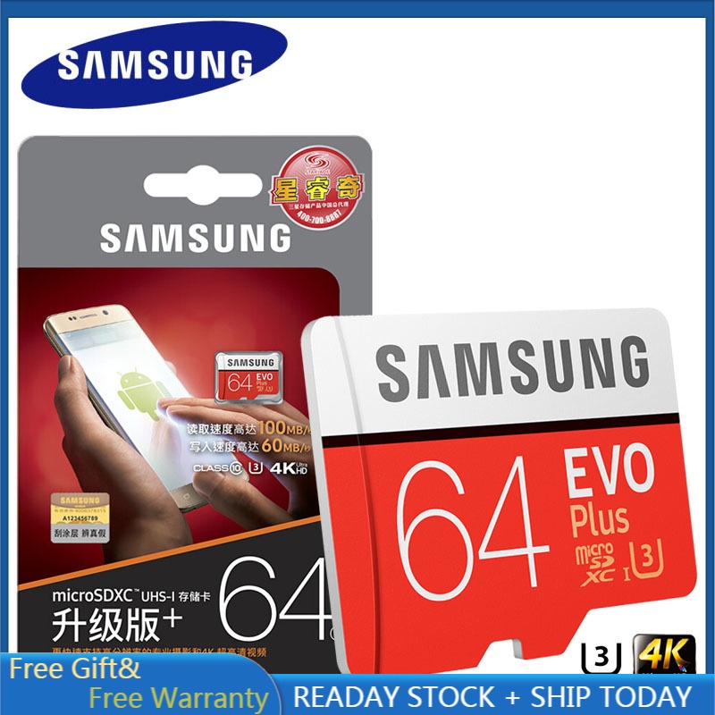 Thẻ Nhớ SAMSUNG EVO Plus HD Micro SD 128G 64GB U3 32GB U1 Class10 MicroSD UHS-I MicroSD 100% Chính Hãng