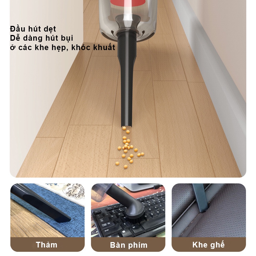 Máy hút bụi cầm tay không dây đa năng gia đình pin sạc hút giường nệm đệm sofa xe hơi lực hút cực mạnh