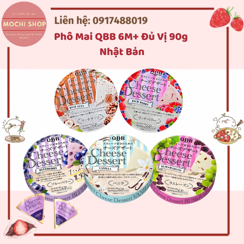 Phô Mai QBB 6M+ Đủ Vị 90g Nhật Bản [date 2023]