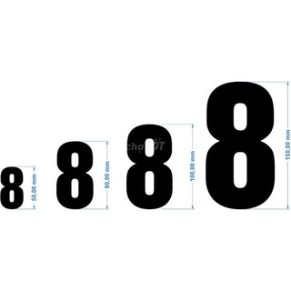 Bộ 20 số decal từ 1 - 20 nhiều màu - nhận thiết kế< cắt theo yêu cầu