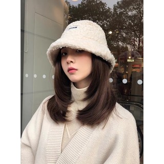 Mũ bucket lông cừu nón len phong cách Hàn Quốc