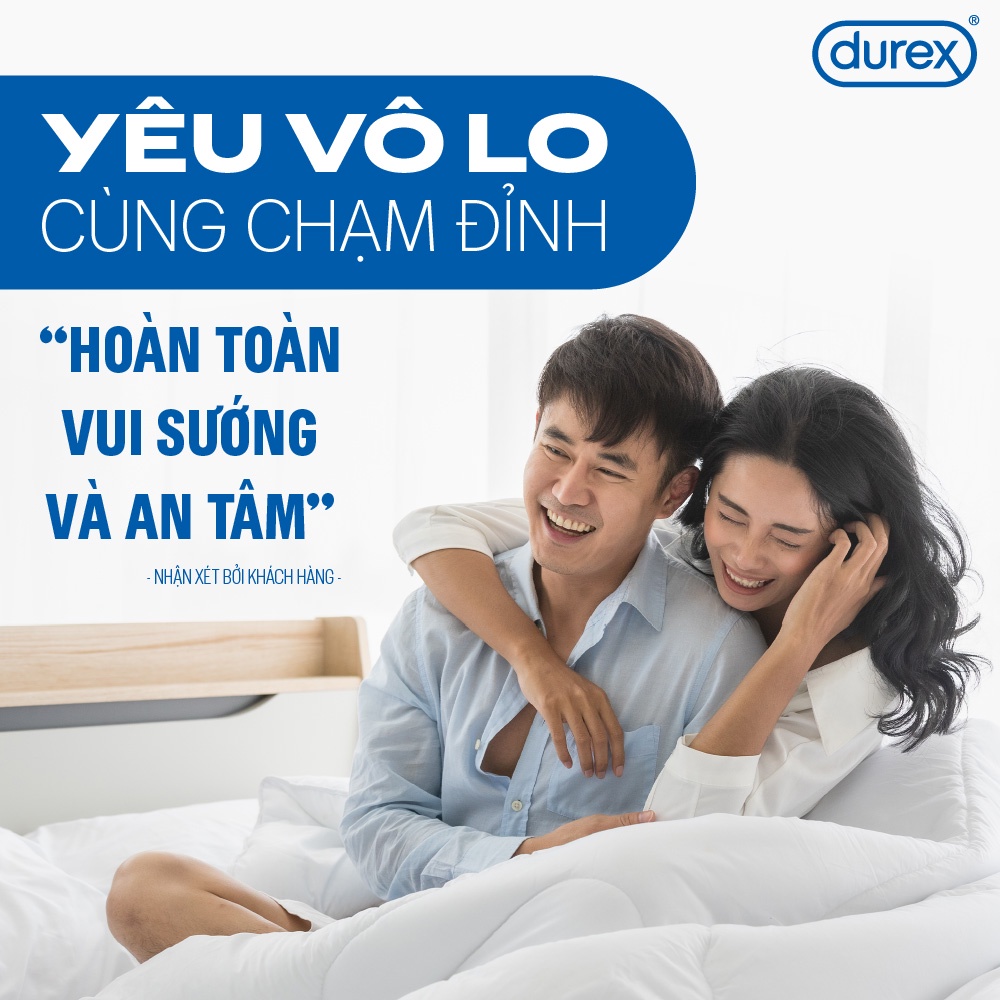 [ ĐỘC QUYỀN] Bao cao su Durex Jeans cơ bản, bôi trơn, size 52.5mm, hộp 30 bao