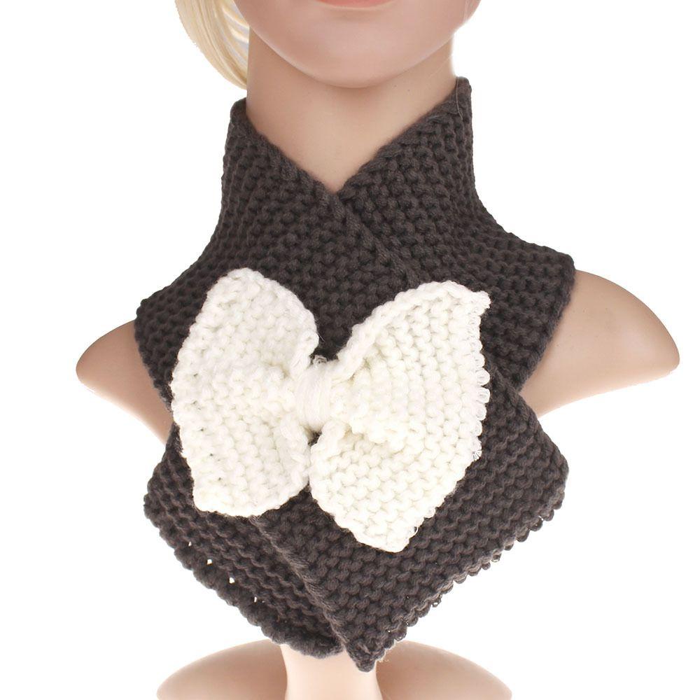 MYRONGVN Kids Girl Scarf Accessories Winter Warm Neckerchief Bowknot
