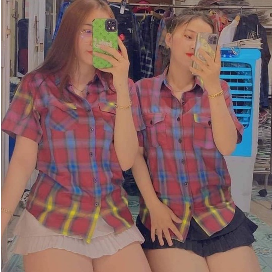 Áo sơ mi nam nữ ngắn tay vải nỉ nổi bật vải đẹp màu chuẩn sang thời trang