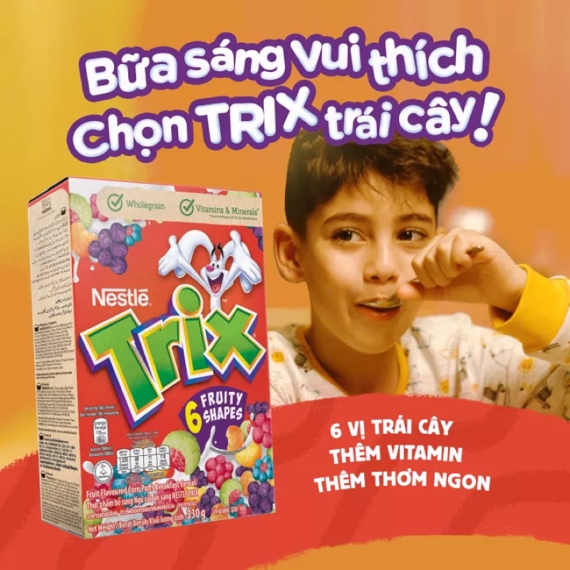 NGŨ CỐC ĂN SÁNG TRÁI CÂY NESTLE TRIX HỘP 330G/ NGŨ CỐC TRÁI CÂY/ BÁNH ĂN SÁNG TRIX