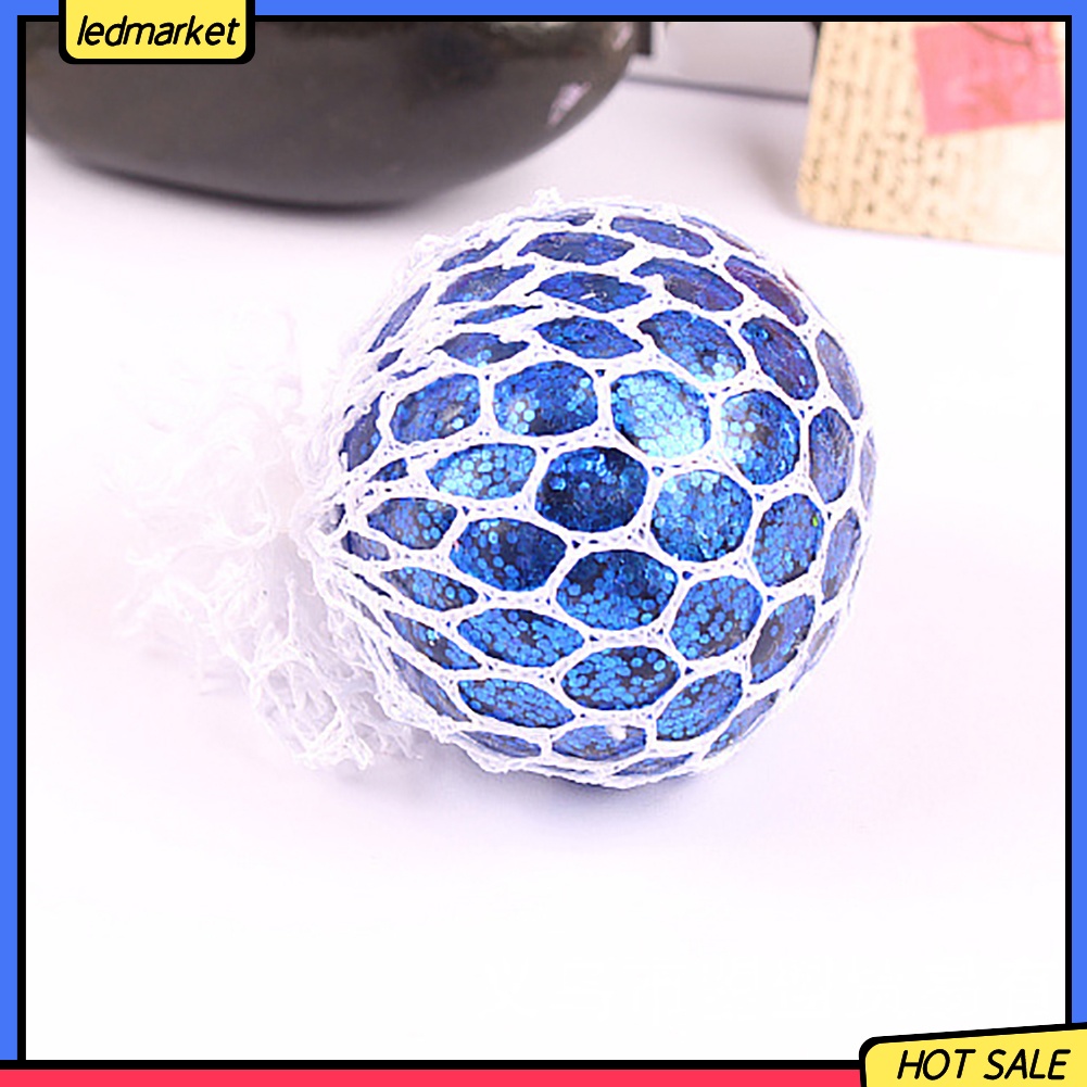 Đồ Chơi Nắn Bóp Đàn Hồi Giảm Stress Hình Hạt Đậu Đính Kim Sa