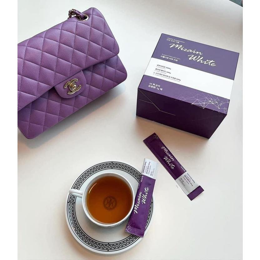 Bột Uống Trắng Da Mizain White Hàn Quốc Bột Uống Hỗ Trợ Làm Trắng Da Chống Lão Hóa