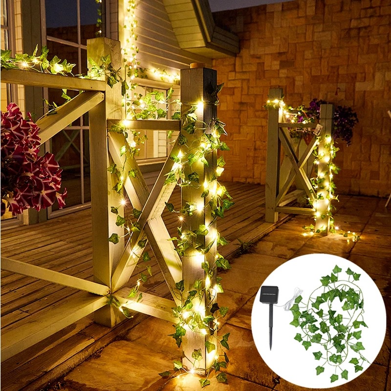 Dây Đèn Led 20 Bóng 20 Bóng Hình Lá Phong Chống Thấm Nước Sử Dụng Năng Lượng Mặt Trời Trang Trí Sân Vườn