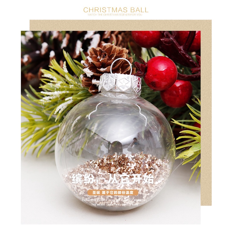 Set 30 Quả Châu Trong Suốt Màu Vàng Kích Thước 6cm Trang Trí Cây Thông Noel