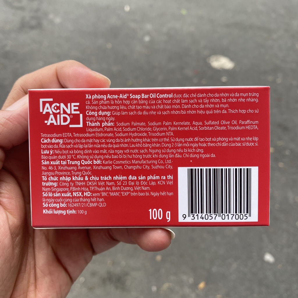 Xà Phòng Acne Aid Bar 100gr - Rửa mặt, tắm cho da mụn, mụn lưng