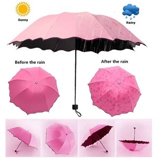 Tặng Khăn lau cho ô Dù phủ lớp Chống Tia UV, Nở Hoa Khi Gặp Nước o gấp gọn, dù che nắng, che mưa ngoài trời cầm tay