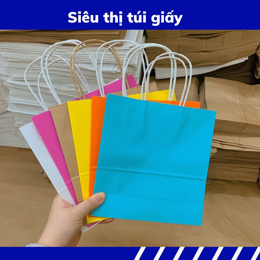 Combo 50 túi giấy mã 02: 19.5x8x20.5 in màu có quai (ảnh thật)