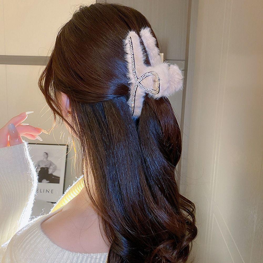Kẹp Tóc Móng Vuốt Hình Cá Mập Bằng Vải Lông Thời Trang Thu Đông Dành Cho Bạn Nữ