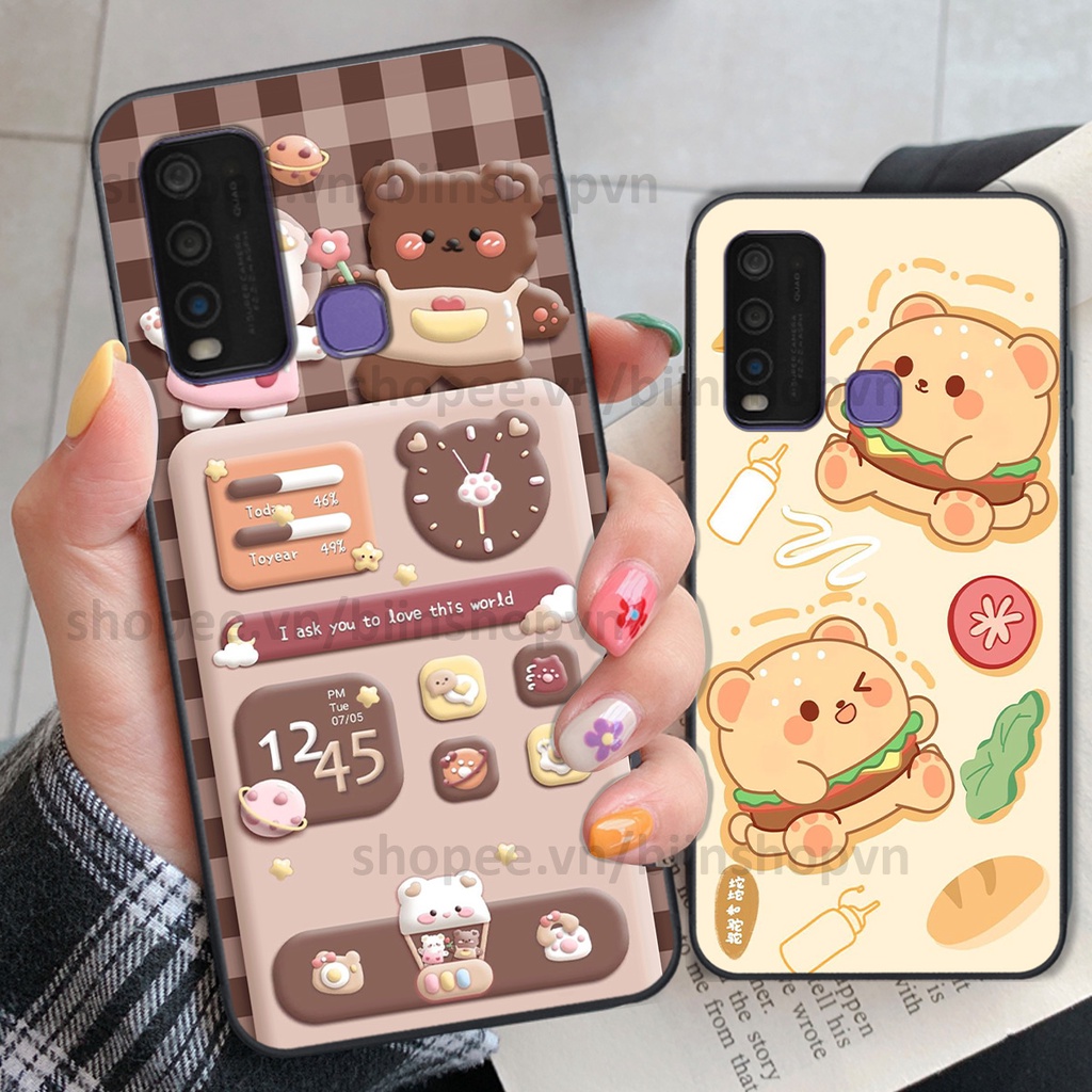 Ốp Vivo Y30 / Y50 in hình gấu chocolate kẹo ngọt siêu đẹp siêu xinh