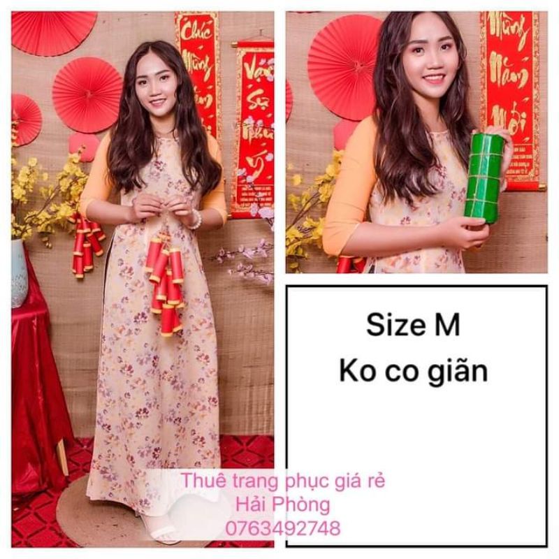 áo dài cách tân hoa nhí thanh lý giá siêu rẻ, rẻ hơn thuê (ko kèm quần) [T2022]