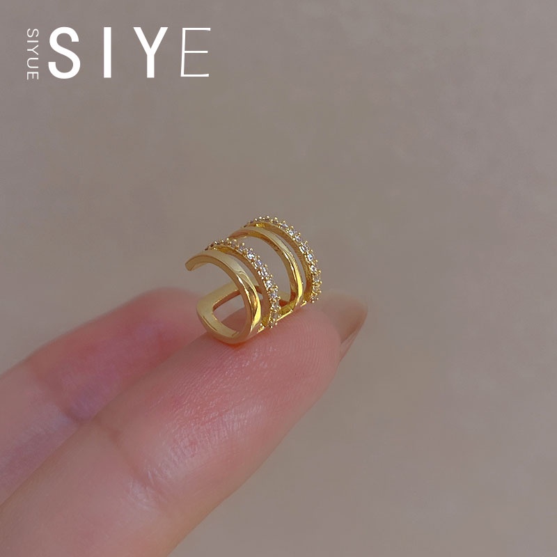 Khuyên Kẹp Vành Tai Nhiều Lớp Phong Cách Hàn Quốc INS Niche Cho Nữ