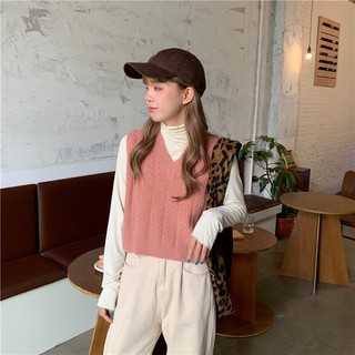 Gile Len Basic G10 | Áo Gile Len Nữ Ulzzang Cổ V Form Basic Nhiều Màu Chất Len Mềm Hàn Quốc